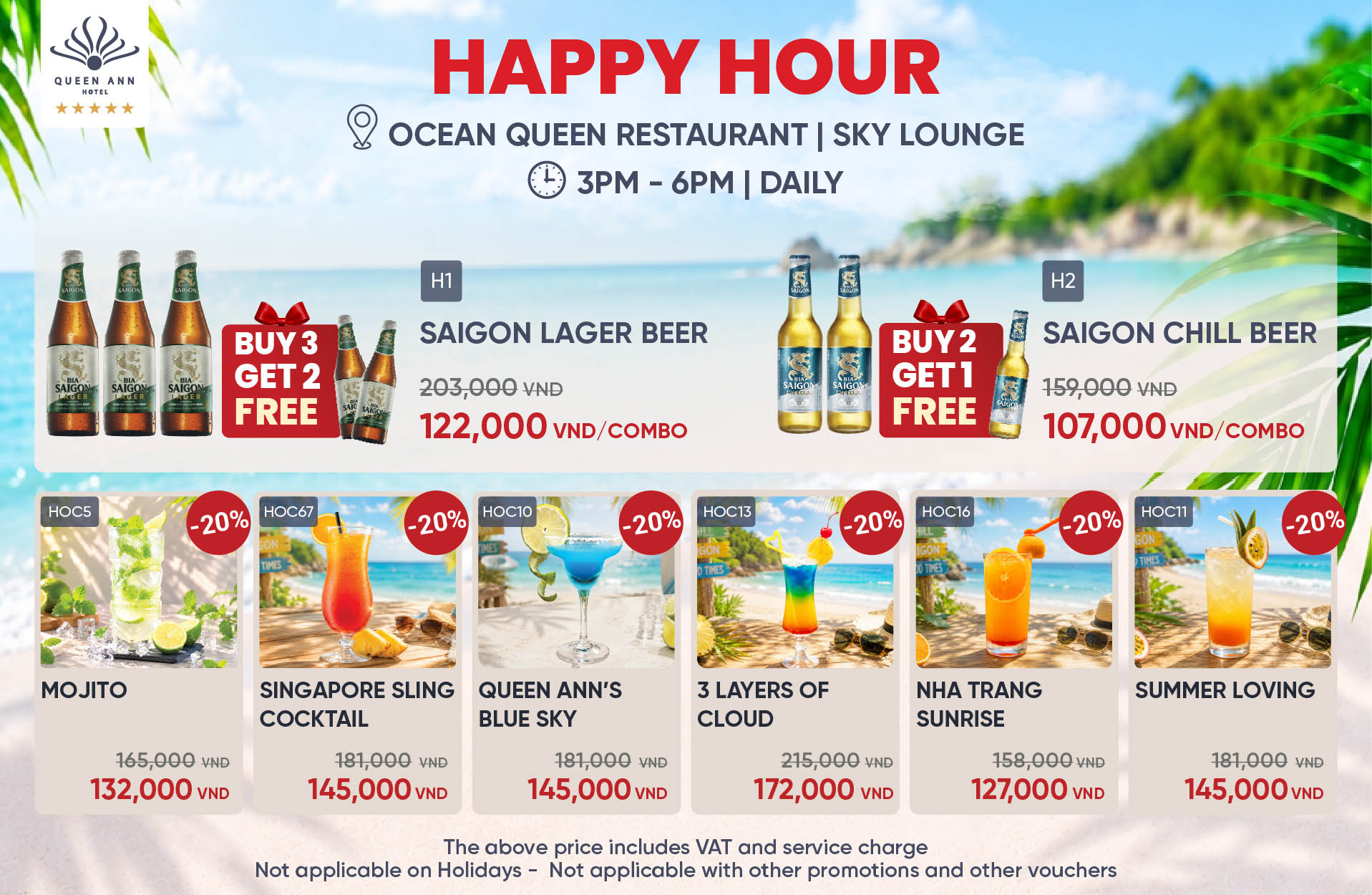 HAPPY HOUR – GIỜ VÀNG THƯỞNG THỨC MÓN NGON TRỌN VỊ